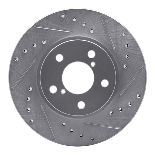 R1 90-01 Subaru Legacy Front Right Drilled & Slotted Silver Brake Rotor