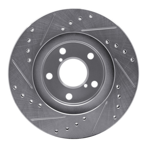 R1 90-01 Subaru Legacy Front Right Drilled & Slotted Silver Brake Rotor