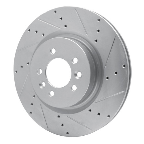 R1 06-17 Land Rover Range Rover Front Right Drilled & Slotted Silver Brake Rotor