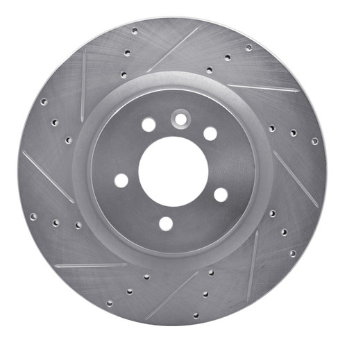 R1 06-17 Land Rover Discovery Front Left Drilled & Slotted Silver Brake Rotor