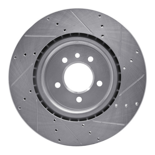 R1 06-17 Land Rover Discovery Front Left Drilled & Slotted Silver Brake Rotor