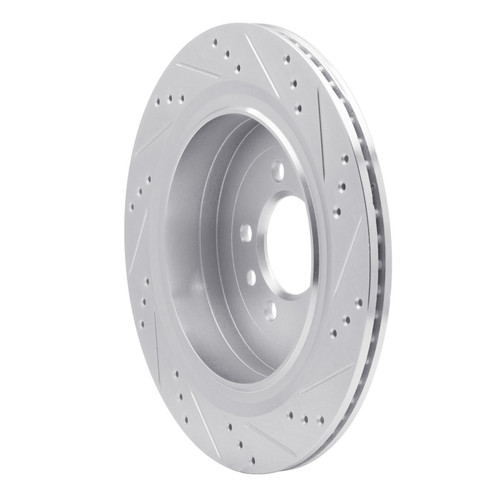 R1 05-16 Land Rover Discovery (Latin America) Rear Left Drilled & Slotted Silver Brake Rotor