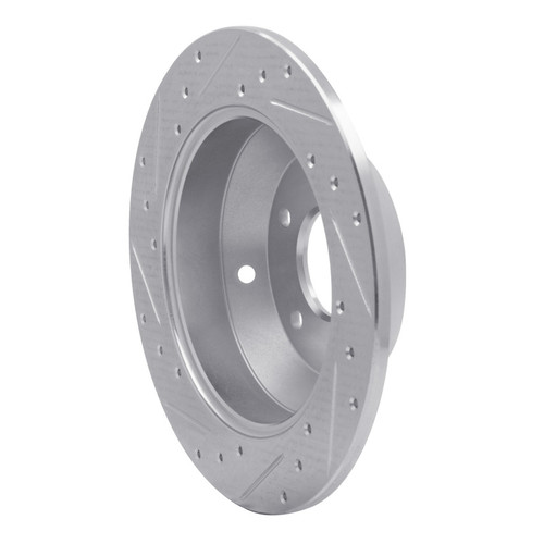 R1 10-21 Hyundai Santa Fe Rear Right Drilled & Slotted Silver Brake Rotor