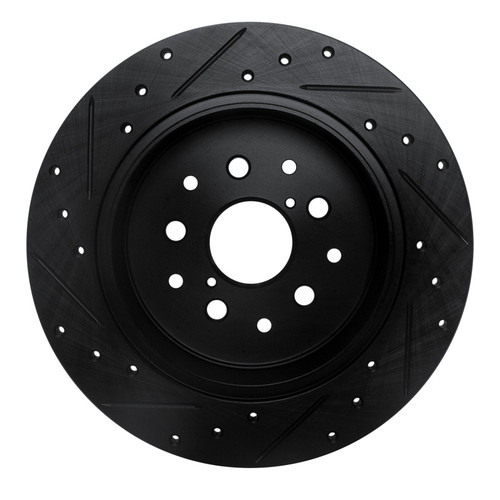 R1 98-10 Lexus GS400 Rear Right Drilled & Slotted Black Brake Rotor
