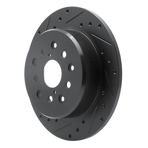 R1 98-10 Lexus GS430 Rear Left Drilled & Slotted Black Brake Rotor