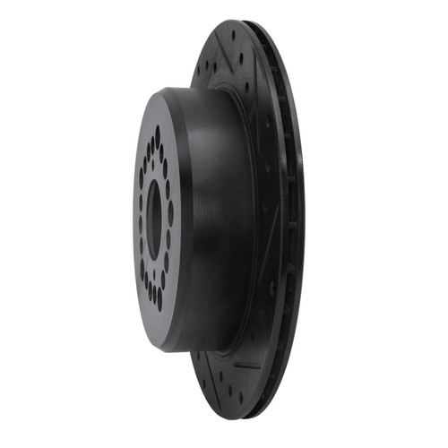 R1 92-00 Lexus GS300 Rear Right Drilled & Slotted Black Brake Rotor