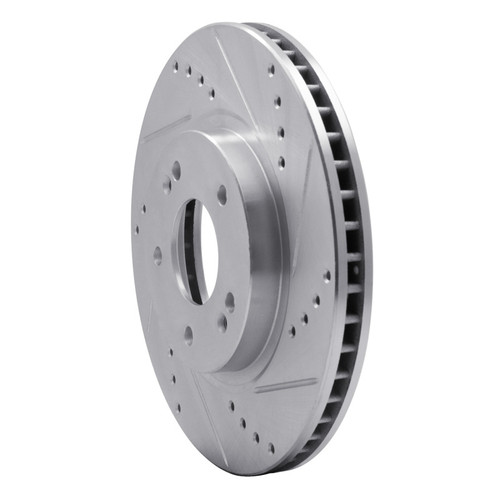 R1 01-06 Hyundai Santa Fe Front Right Drilled & Slotted Silver Brake Rotor