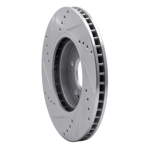 R1 01-06 Hyundai Santa Fe Front Right Drilled & Slotted Silver Brake Rotor