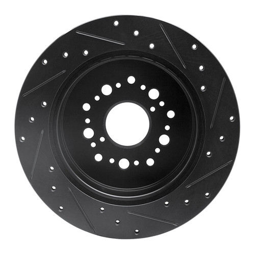 R1 92-00 Lexus LS400 Rear Left Drilled & Slotted Black Brake Rotor