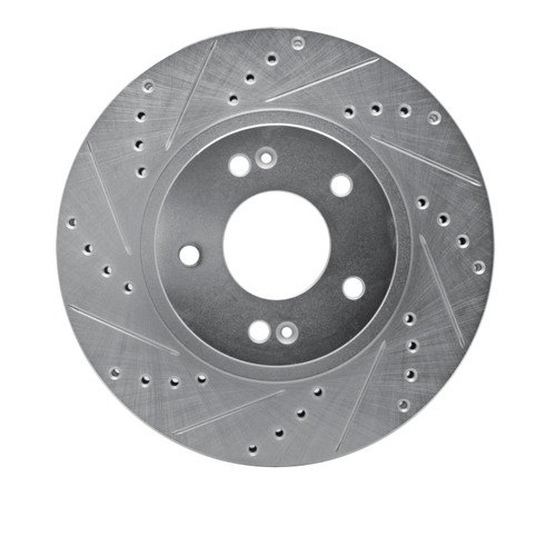 R1 01-06 Hyundai Santa Fe Front Left Drilled & Slotted Silver Brake Rotor