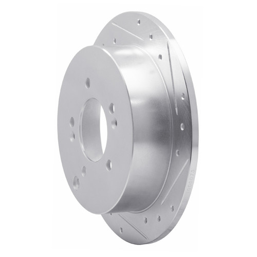 R1 01-16 Hyundai Santa Fe Rear Right Drilled & Slotted Silver Brake Rotor