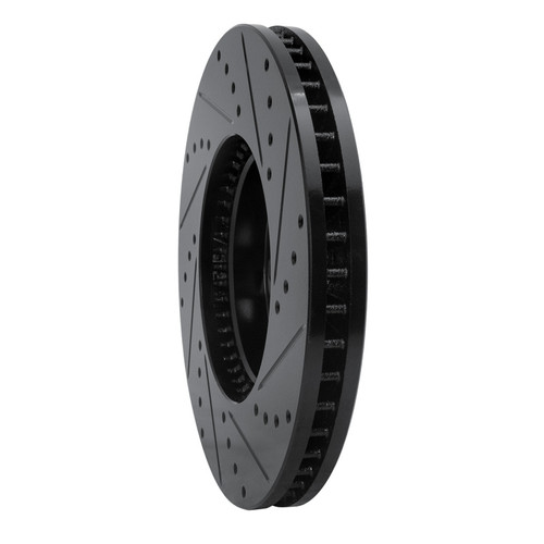 R1 92-10 Lexus IS300 Front Left Drilled & Slotted Black Brake Rotor