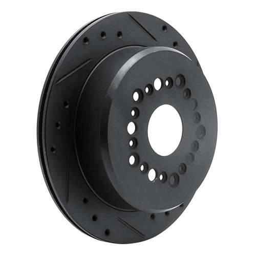 R1 92-98 Lexus SC300 Rear Right Drilled & Slotted Black Brake Rotor