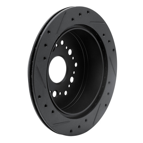 R1 92-98 Lexus SC300 Rear Right Drilled & Slotted Black Brake Rotor