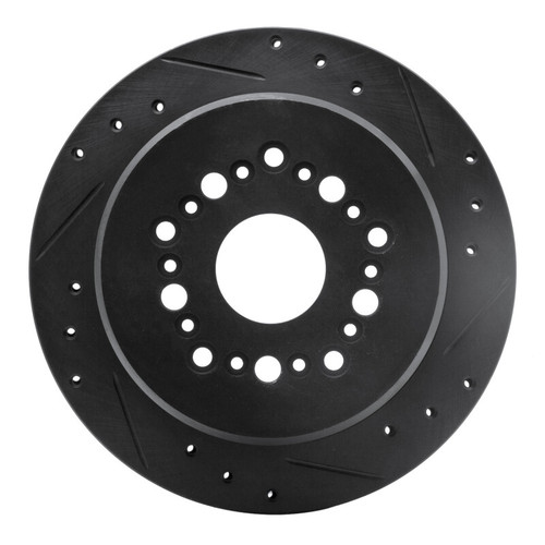 R1 92-98 Lexus SC300 Rear Right Drilled & Slotted Black Brake Rotor