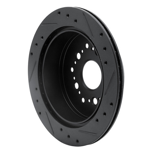 R1 92-98 Lexus SC300 Rear Left Drilled & Slotted Black Brake Rotor