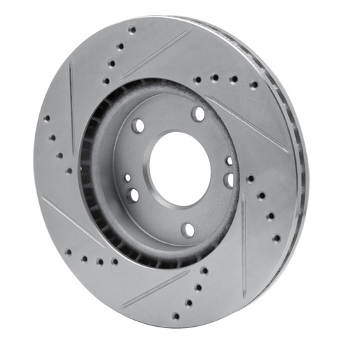 R1 11-25 Hyundai Venue Front Right Drilled & Slotted Silver Brake Rotor