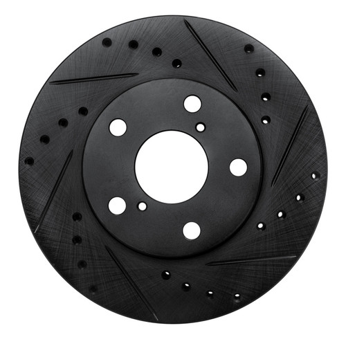 R1 92-98 Lexus SC300 Front Right Drilled & Slotted Black Brake Rotor
