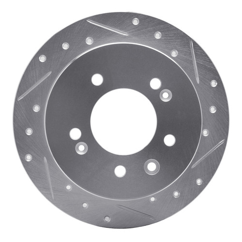 R1 07-10 Hyundai Elantra Rear Right Drilled & Slotted Silver Brake Rotor