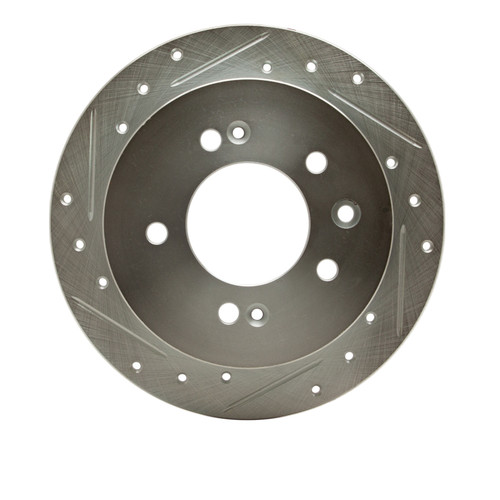 R1 07-10 Hyundai Elantra Rear Left Drilled & Slotted Silver Brake Rotor