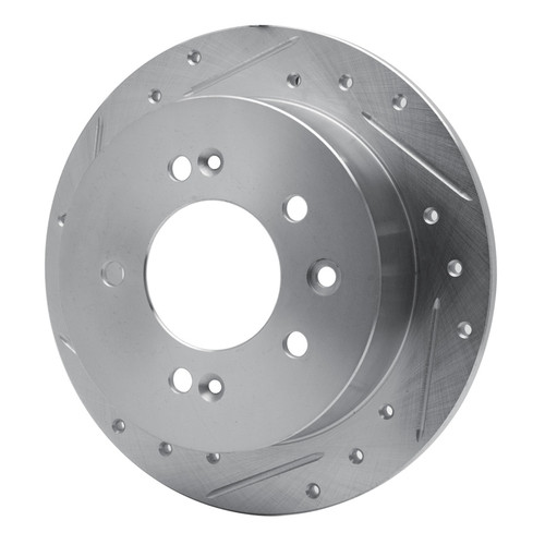 R1 07-10 Hyundai Elantra Rear Left Drilled & Slotted Silver Brake Rotor