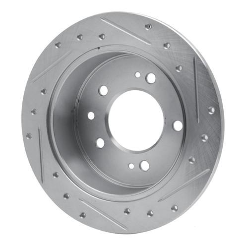 R1 07-10 Hyundai Elantra Rear Left Drilled & Slotted Silver Brake Rotor