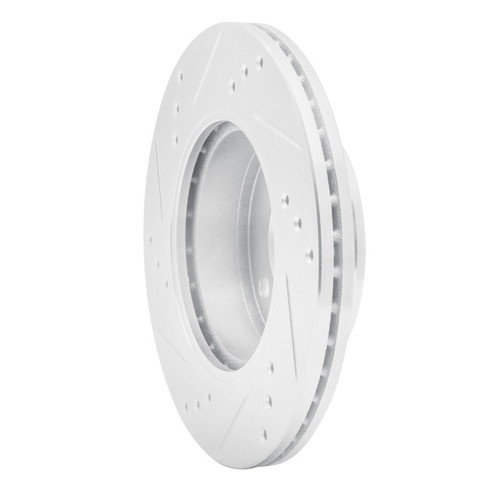 R1 00-02 Hyundai Accent Front Right Drilled & Slotted Silver Brake Rotor