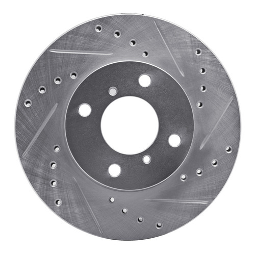R1 99-07 Suzuki Esteem Front Right Drilled & Slotted Silver Brake Rotor