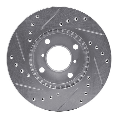 R1 99-07 Suzuki Esteem Front Right Drilled & Slotted Silver Brake Rotor