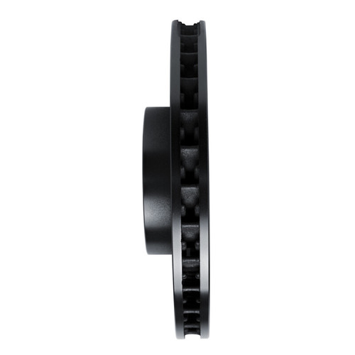 R1 11-18 Porsche Cayenne Right Front Drilled & Slotted Black Brake Rotor