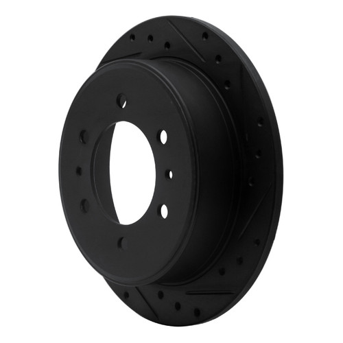 R1 06-10 Hummer H3 Rear Right Drilled & Slotted Black Brake Rotor