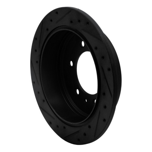 R1 06-10 Hummer H3 Rear Right Drilled & Slotted Black Brake Rotor