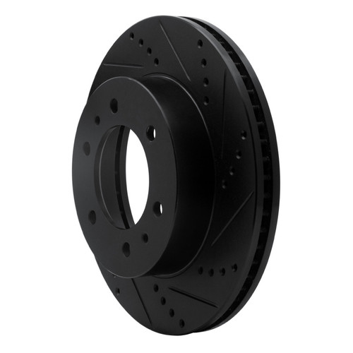 R1 06-10 Hummer H3T Front Right Drilled & Slotted Black Brake Rotor