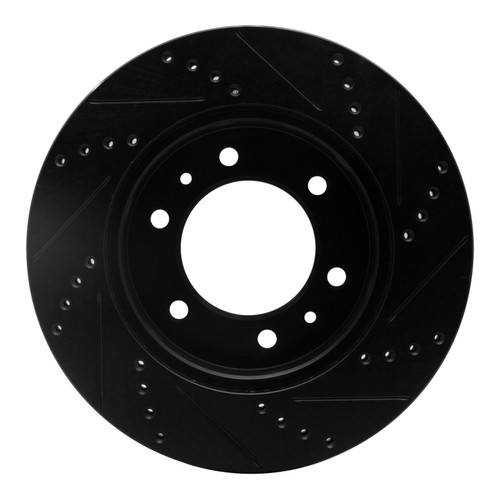 R1 06-10 Hummer H3T Front Left Drilled & Slotted Black Brake Rotor