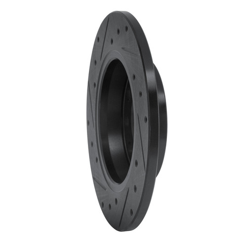 R1 01-03 Volkswagen EuroVan Front Right Drilled & Slotted Black Brake Rotor ECB-74045R