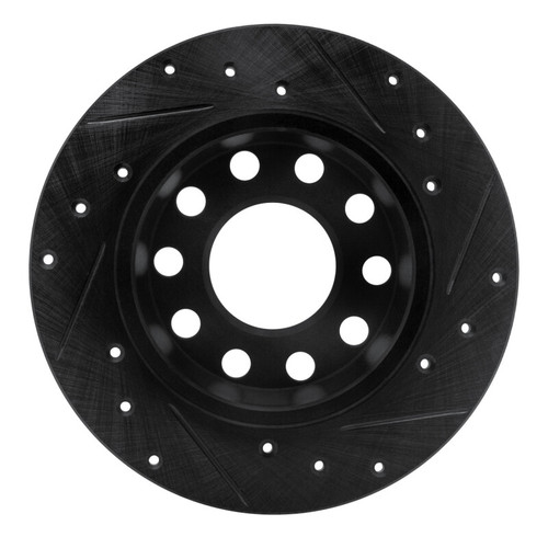 R1 01-03 Volkswagen EuroVan Front Left Drilled & Slotted Black Brake Rotor ECB-74045L