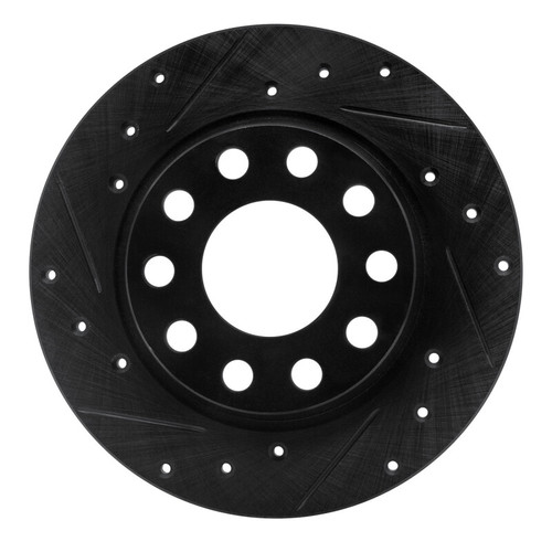 R1 01-03 Volkswagen EuroVan Front Left Drilled & Slotted Black Brake Rotor ECB-74045L