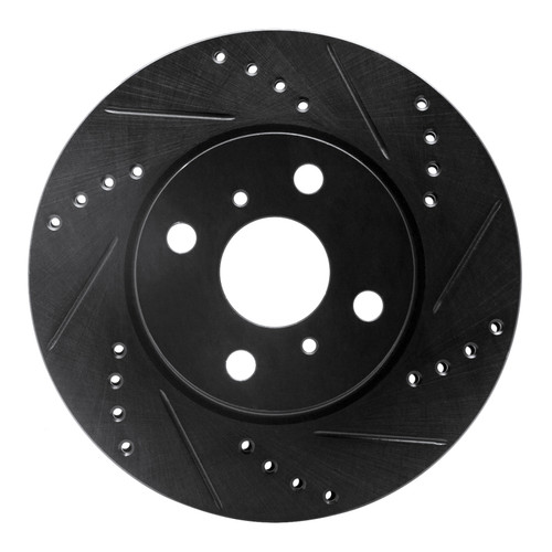 R1 12-15 Scion IQ Front Right Drilled & Slotted Black Brake Rotor