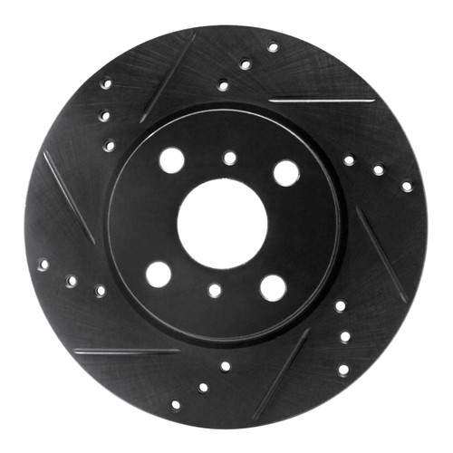 R1 12-15 Scion IQ Front Left Drilled & Slotted Black Brake Rotor