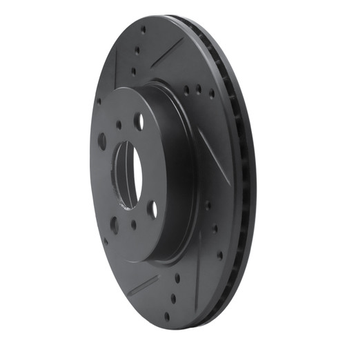 R1 12-15 Scion IQ Front Left Drilled & Slotted Black Brake Rotor