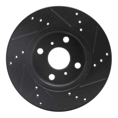 R1 12-15 Scion IQ Front Left Drilled & Slotted Black Brake Rotor
