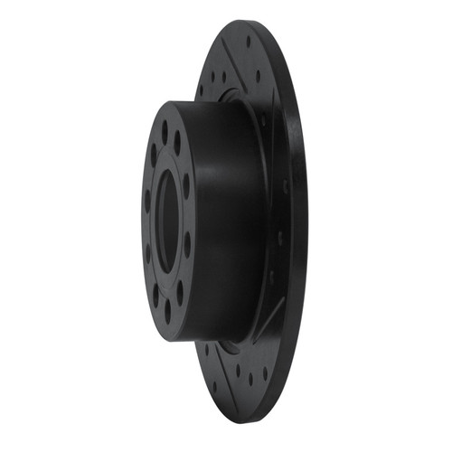 R1 10-19 Audi A3 Rear Right Drilled & Slotted Black Brake Rotor