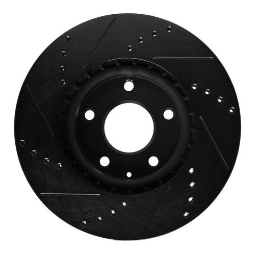 R1 13-19 Mazda 6 Front Right Drilled & Slotted Black Brake Rotor