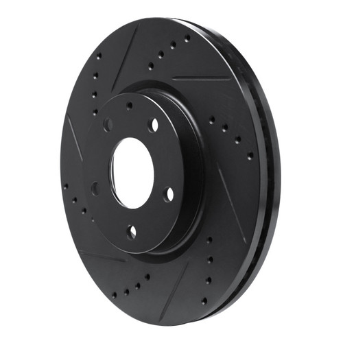 R1 13-19 Mazda 6 Front Left Drilled & Slotted Black Brake Rotor