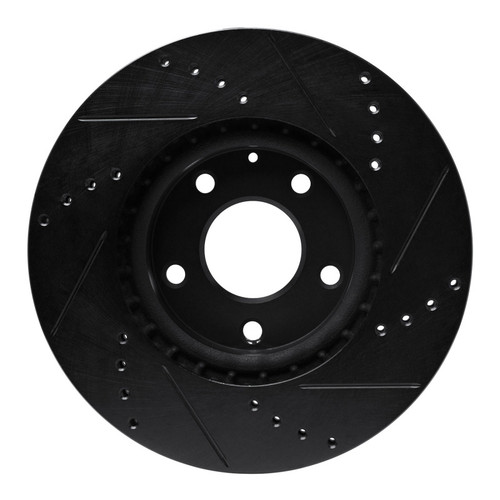 R1 13-19 Mazda 6 Front Left Drilled & Slotted Black Brake Rotor