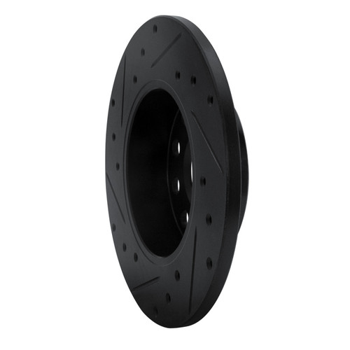 R1 05-13 Audi A3 Rear Right Drilled & Slotted Black Brake Rotor