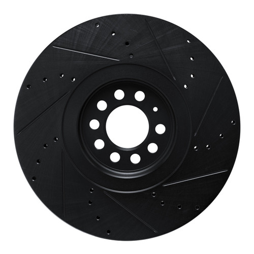 R1 04-06 Audi TT Quattro Left Front Drilled & Slotted Black Brake Rotor