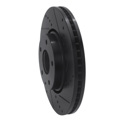 R1 16-25 Mazda 6 Front Right Drilled & Slotted Black Brake Rotor