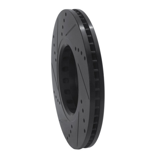 R1 16-25 Mazda 6 Front Right Drilled & Slotted Black Brake Rotor