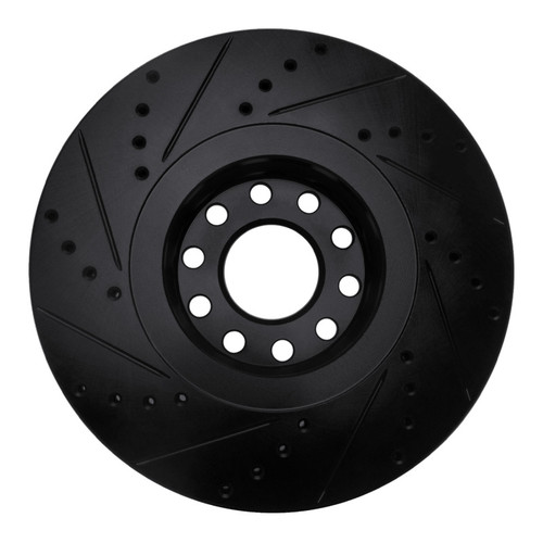 R1 02-05 Volkswagen Passat (USA/Canada) Front Right Drilled & Slotted Black Brake Rotor